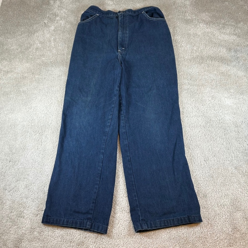 Vintage 70s Brittania Wide Leg Jeans Womens 29 Dark Wash High Rise Made in USA